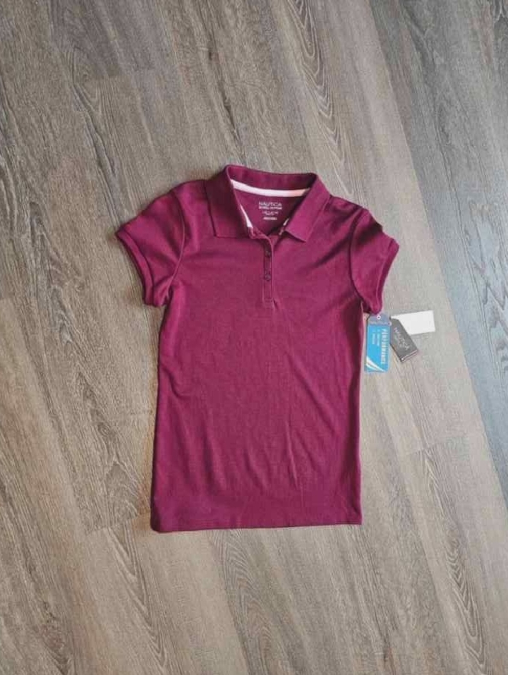 Nautica Girls' Wine Short-Sleeve Polo